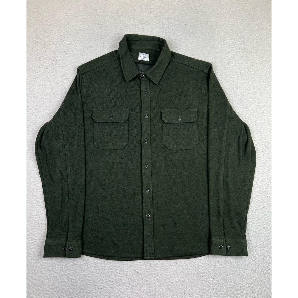 7 Diamonds Shirt Mens 2XL Green Herringbone Generation‎ Soft Flannel Button Up